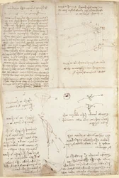 Arundel 263, f.129v, Noter, diagrammer og skitser fra 