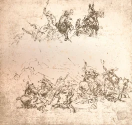 Studie til tegneserien af slaget ved Anghiari, c1472-c1505 1883