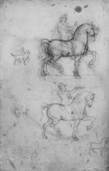 To studier af heste og ryttere og mindre studier af heste, c1480 1945