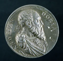 Portrætmedaljon af Andrea Doria (1466-1560) (forside), ca. 1541 (sølv) (se 122338 for bagside)