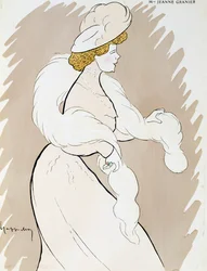Skuespillerinde Jeanne Granier (1852-1939), tegning af Leonetto Cappiello (1875-1942)