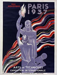 Plakat af den internationale udstilling i 1937 i Paris, 1937.