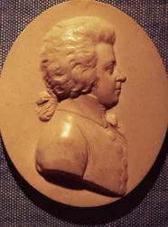 Portrætmedaljon af Wolfgang Amadeus Mozart (1756-91)