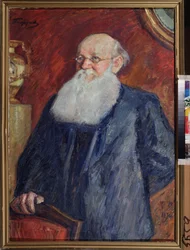 Portræt af den revolutionære grev Pierre (Pyotr) Alekseevich Kropotkin (Pyotr A. Kropotkin) (1842-1921). Maleri af Leonid Osipovich Pasternak (1862-1945), tempera på lærred