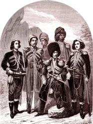 Transkaukasen og Georgien.Rusland i 1865. (Gravering)