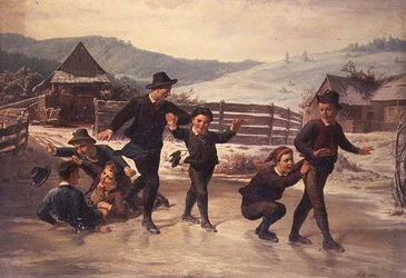 Børn, der løber på skøjter