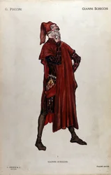 Kostume til Gianni Schicchis karakter fra operaen "Il trittico" (Triptykonen) af Giacomo Puccini (1858-1924) - 1919