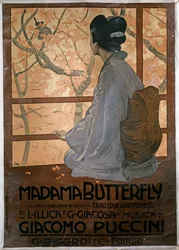 Plakat for den første opførelse af "Madama Butterfly" i Milano, 17. februar
