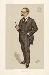 Rudyard Kipling (1865 - 1936), fra Vanity Fair, pub. 1894 (farvelitografi)