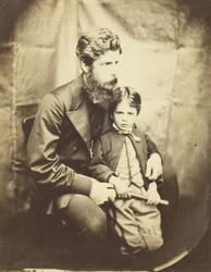 Pastor James Langton Clark og søn Charles Robin, 1864.