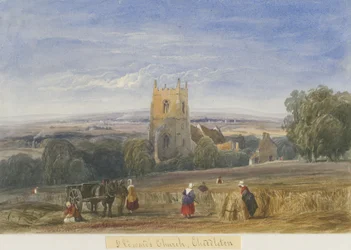 Cheddleton Church: akvarelmaleri og [c 1830-1840]
