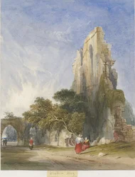 Croxden Abbey: akvarelmaleri og [c 1830-1840] (maleri)