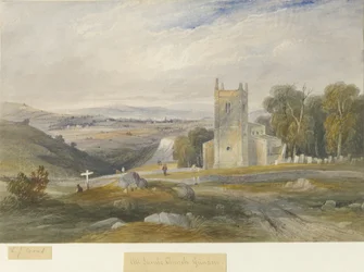 Grindon Church: akvarelmaleri, og [c 1830-1845]