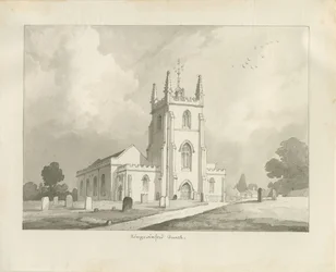 Kingswinford Church: sepia tegning, 1837