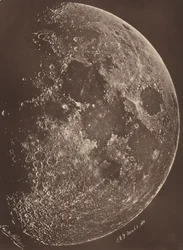 Fotografi af månen i dens 1. kvartal, 6. marts 1865.