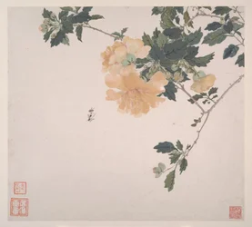 Insekter og blomster, dateret 1865 (album med otte blade; blæk og farve på papir)
