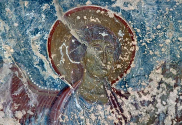 Angel, fresko i kirken Panagia, Rodovani, Kreta, Grækenland (foto)