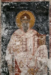 Apostel, fresco i den byzantinske kirke af hellige apostle i Agora i Athen, Grækenland