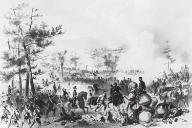 Slaget ved Gettysburg, sejr for unionsstyrker ledet af George Gordon Meade og nederlag til general Robert Edward Lee, 1.-3. juli