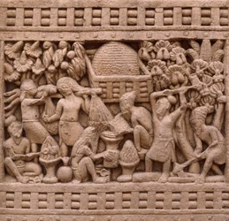 Detalje af østsiden af Stupa I i Sanchi (UNESCOs verdensarvsliste