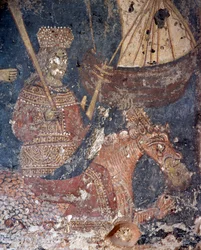 Fresco i kirken i Deliana, Kreta, Grækenland (foto)