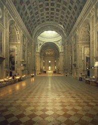 Italien, Lombardiet, Mantua, Saint Andrew Basilica designet af arkitekten Leon Battista Alberti, bestilt af Ludovico II Gonzaga