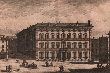 Palazzo Madama, Rom, Lazio, Italien, kobberstik, ca 165x135 cm