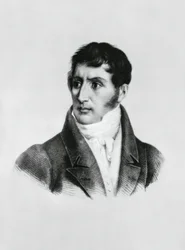 Portræt af Alessandro Manzoni (1785-1873), italiensk forfatter, digter og dramatiker, gravering
