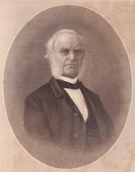 Portræt af den amerikanske metodistbiskop Joseph Holdich (1794-1893), gravering fra ladies Repository, USA, omkring 1870