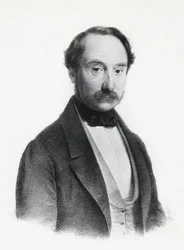 Portræt af Francesco Rizzoli (1809-1880), italiensk politiker, læge og kirurg, gravering