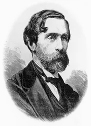 Portræt af Giulio Carcano (1812-1884), italiensk politiker, forfatter og journalist, gravering