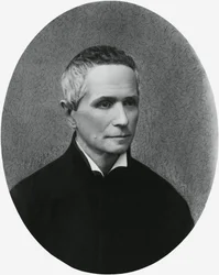 Portræt af Giulio Isdegerde Cecchi, kendt som far Filippo Cecchi (1822-1887), italiensk fysiker, meteorolog og opfinder, stik.