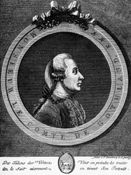 Portræt af Gustav III (1746-1792), konge af Sverige fra 1771, kobberstik