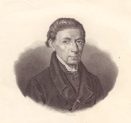 Portræt af den italienske matematiker og astronom Barnaba Oriani (1752-1832), kobberstik fra tegning af Demarchi