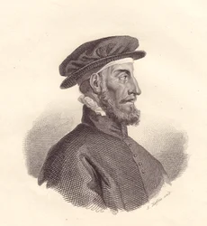 Portræt af den italienske forlægger og trykker Paolo Manuzio (1512-1574) kobberstik af S. Maffeis