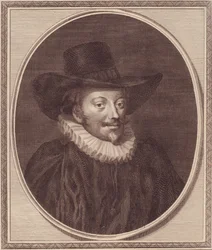 Portræt af John Williams (1582-1650), ærkebiskop af York, kobberstik af John Goldar (1729-1795)