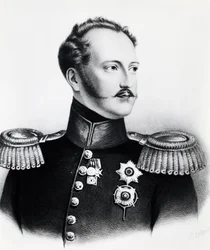 Portræt af Nicholas I Romanov (1796-1855), zar af Rusland fra 1825 til 1855, gravering