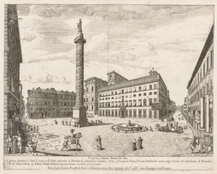 Piazza Colonna fra "View of the Landmarks of the City of Rome"