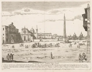 Piazza del Popolo fra "Udsigt over vartegnene i byen Rom"