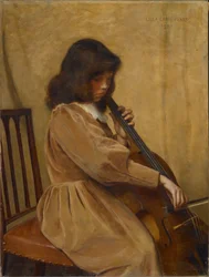 Pige spiller cello