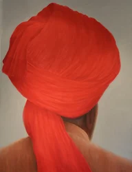 Stor rød turban