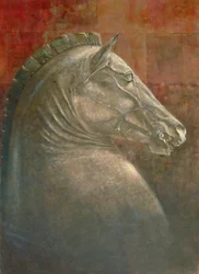 Hestehoved, 1990 (akryl på papir)