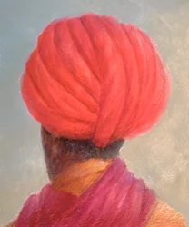 Rød turban gul jakke