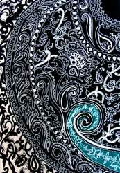 Paisley study, 2016 (blæk på akvarelpapir)