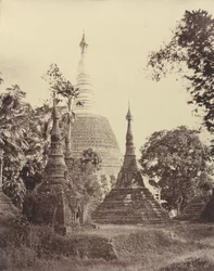 Rangoon: Nær udsigt over Shwe Dagon-pagoden