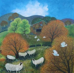 The Flock, 2024 (akryl på lærred)