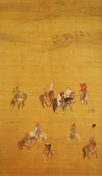 Kublai Khan (1214-94) på jagt, Yuan-dynastiet