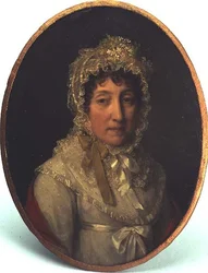 Portræt af en ældre dame (olie på kobber)