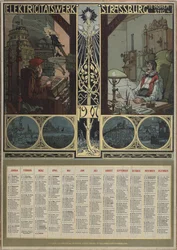Elektricitetsværk Strasbourg. Kalender for året 1907, 1906.