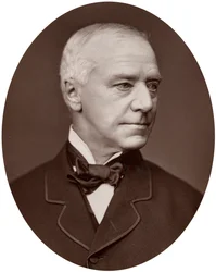 Ære Sir Henry Hawkins, dommer ved High Court of Justice, 1877.